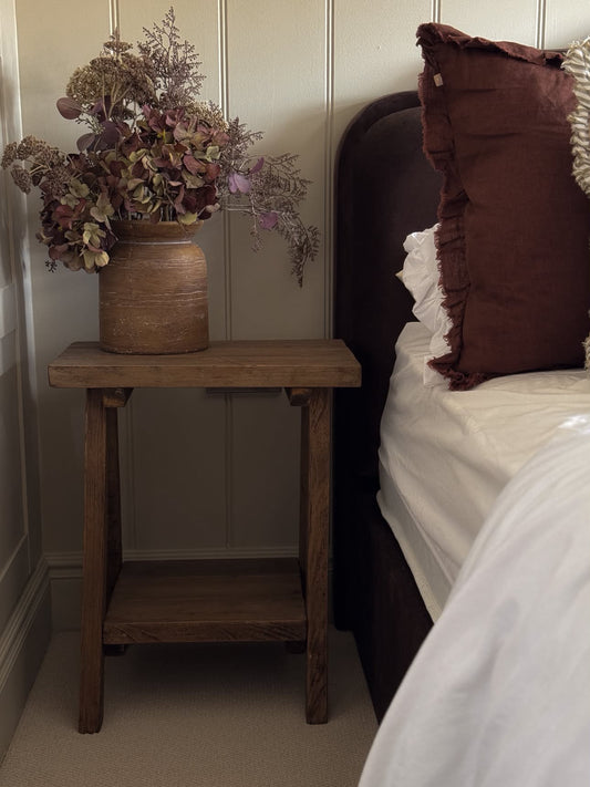 Reclaimed Wood Bedside Table with Shelf – Pax